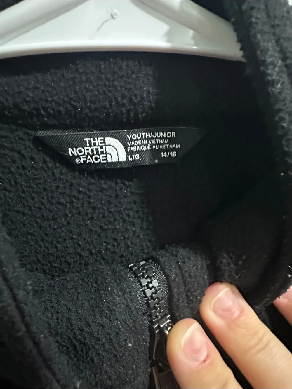 The North Face Black Full-Zip Kids Light Weight Fleece Jacket Sz L 14/16